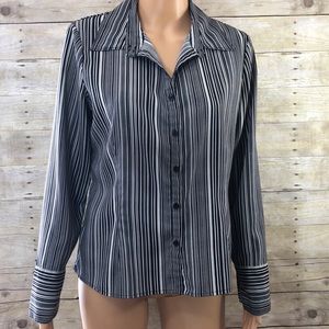 Fred David Stretch striped dress blouse